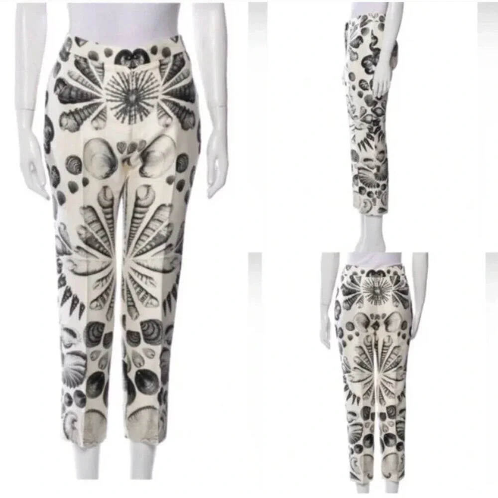 Alexander McQueen 💕Cabinet of Shells Print Kickabout Trousers Pants 44 US 8